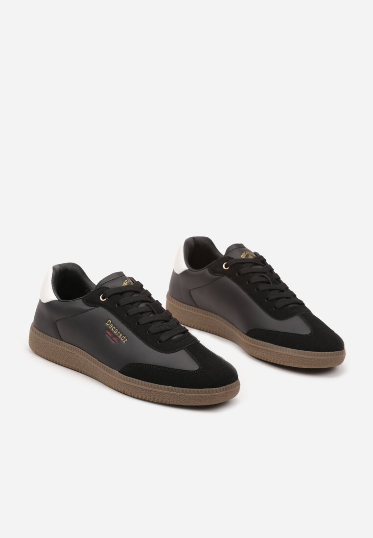 Czarne Buty Sportowe Sneakersy w Stylu Tenisówek z Napisem Vakkaria