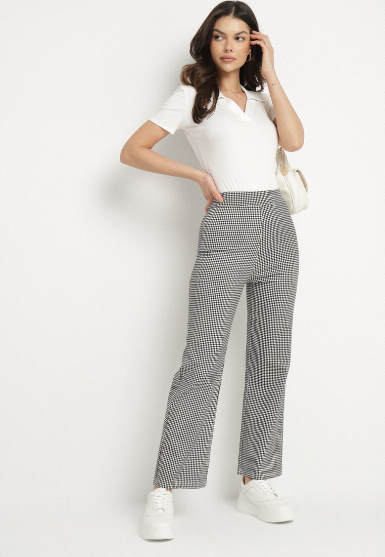 Pantaloni Negru cu alb