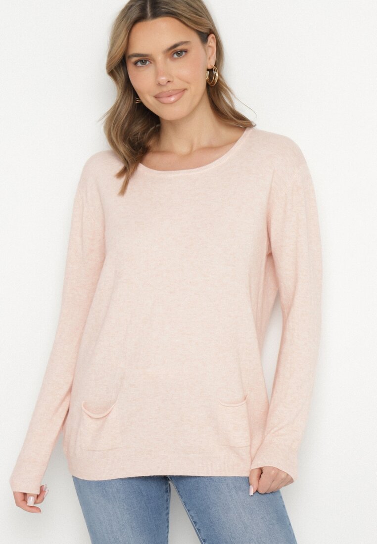 Pulover Roz deschis