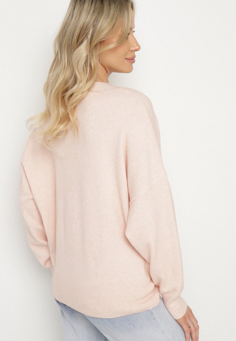 Pulover Roz deschis