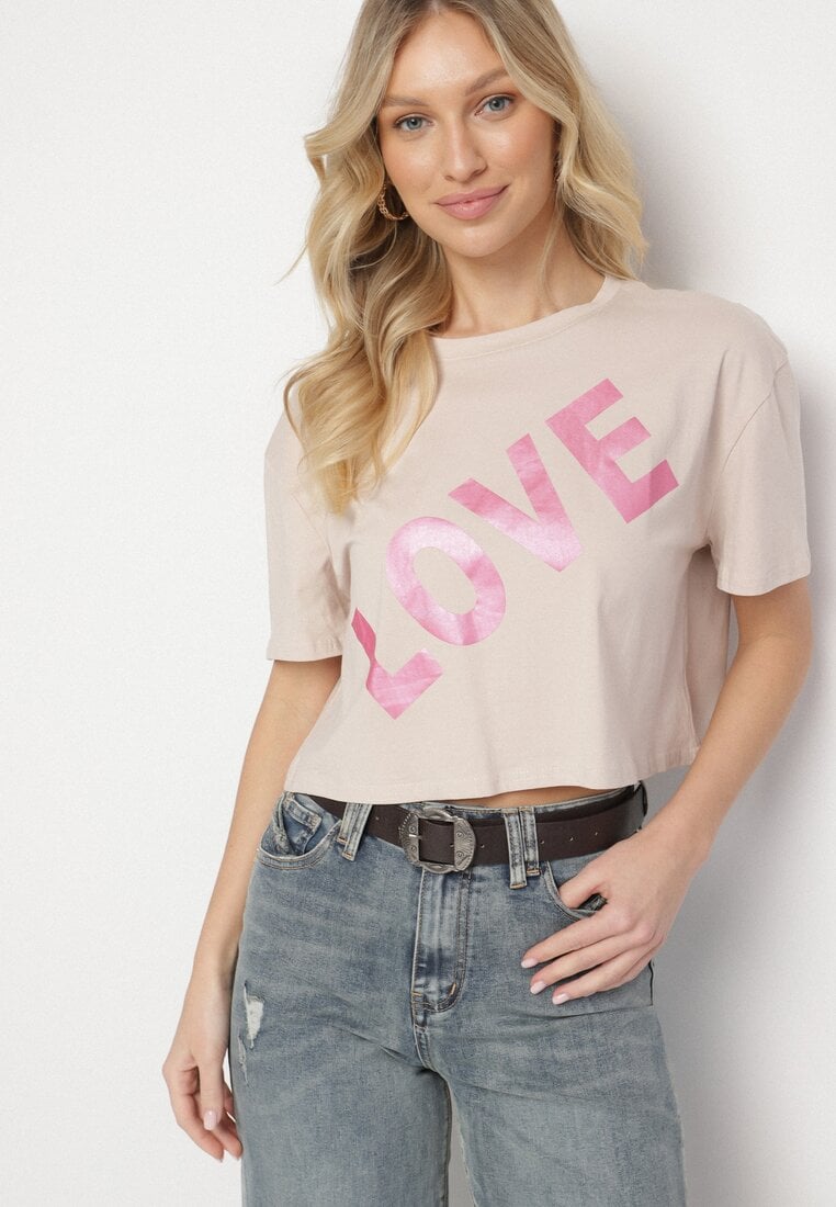 T-shirt Bej închis