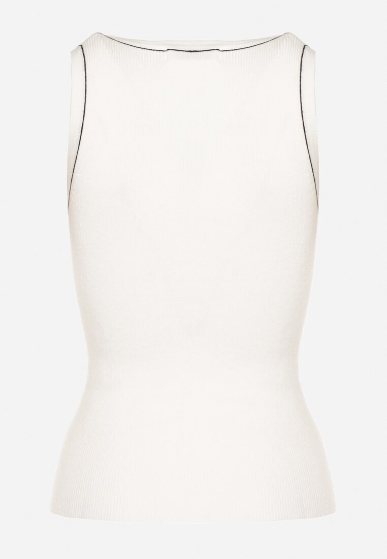 Top Alb cu negru