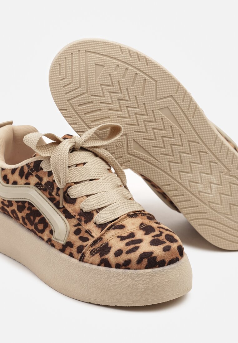 Panterkowe Sneakersy w Stylu Klasycznych Tenisówek na Platformie Nurimea