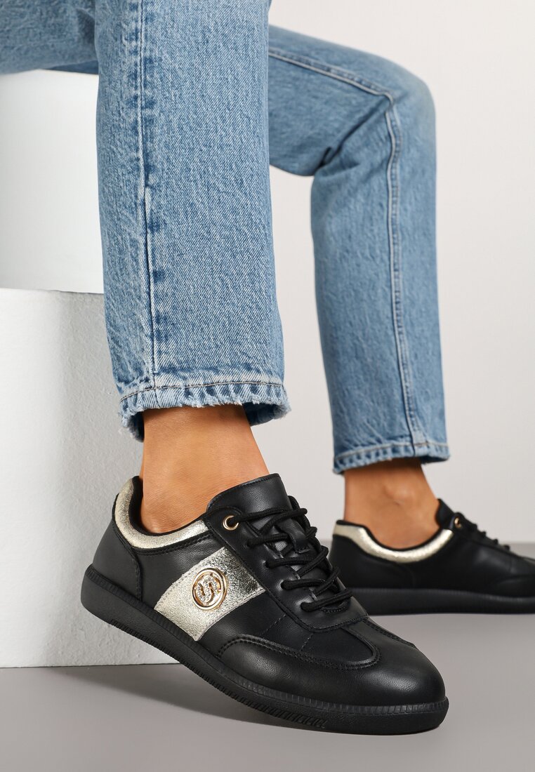 Sneakers Negru cu argintiu