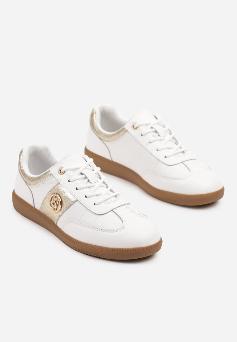 Sneakers Alb cu auriu