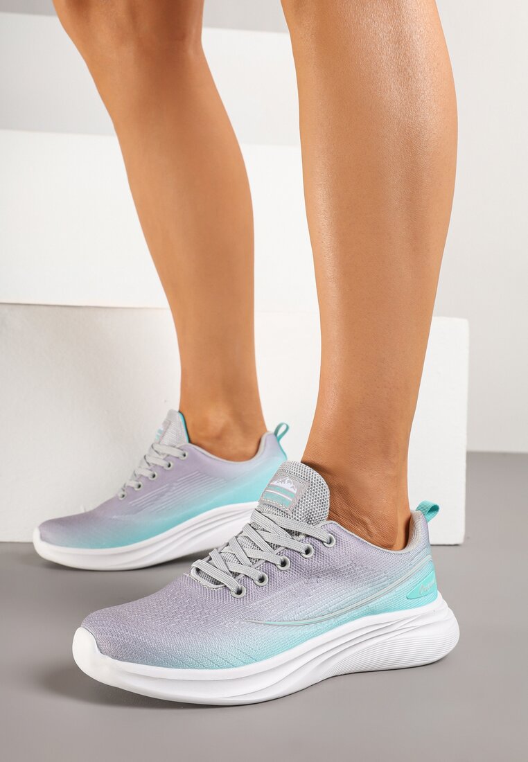 Pantofi sport Gri cu verde mentă