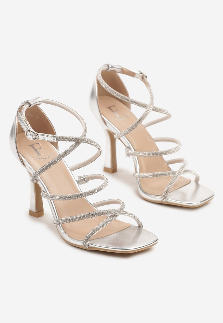 Pantofi stiletto Argintii