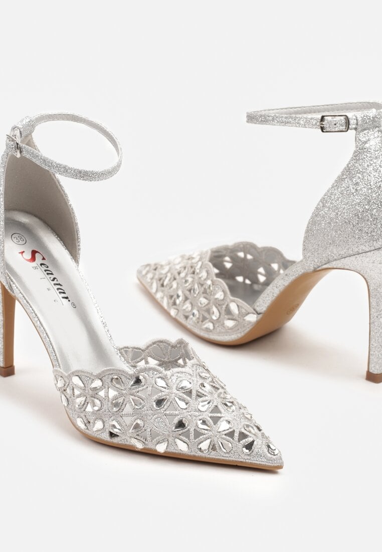 Pantofi stiletto Argintii
