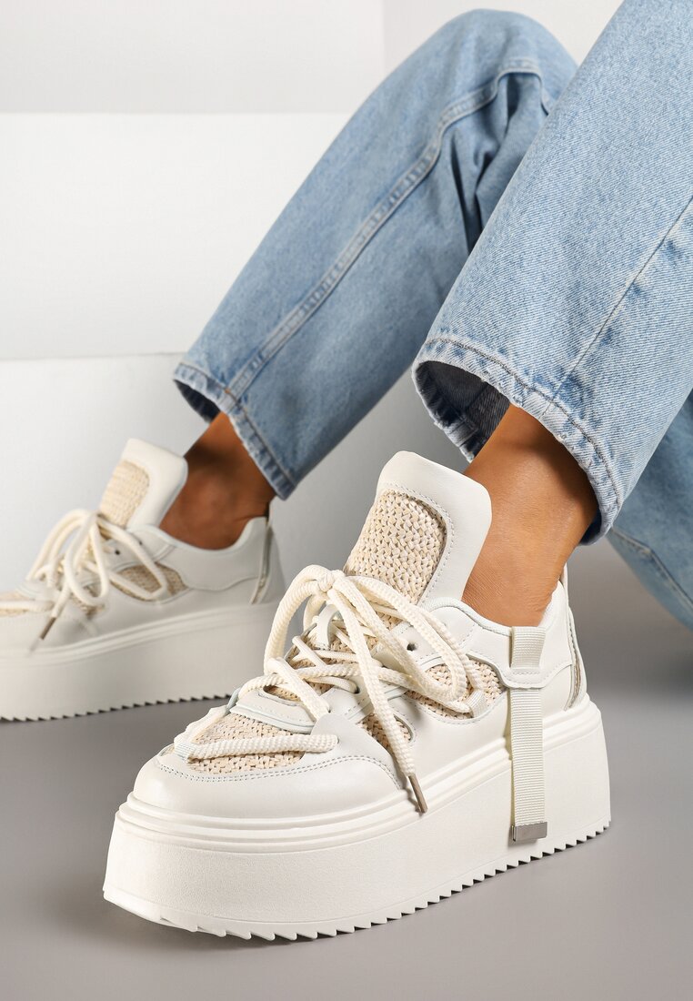 Sneakers Bej cu alb