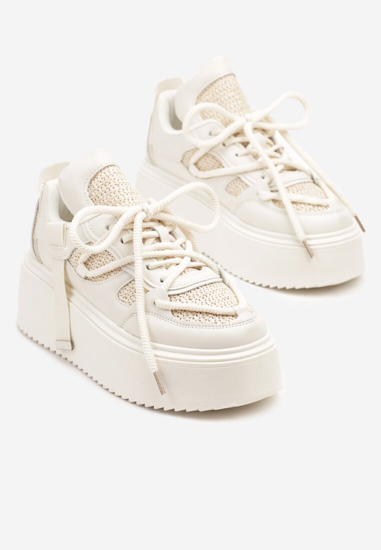Sneakers Bej cu alb