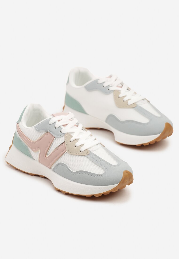 Niebiesko-Różowe Sneakersy z Geometrycznym Wzorem Zdivaria
