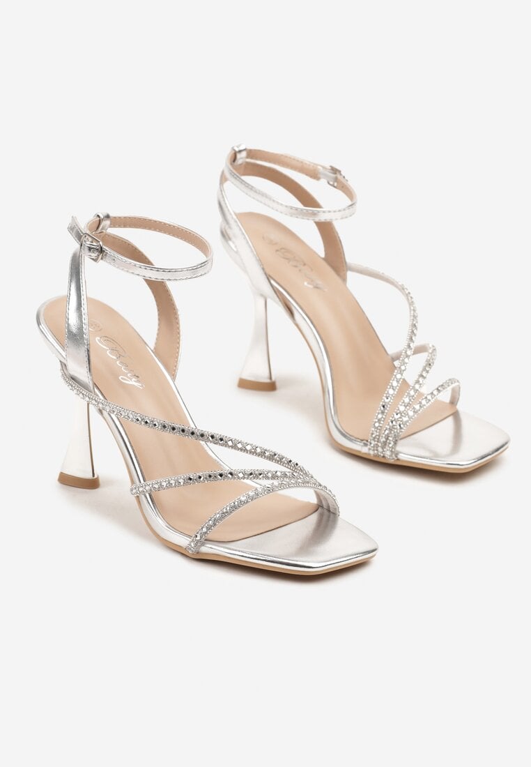 Pantofi stiletto Argintii