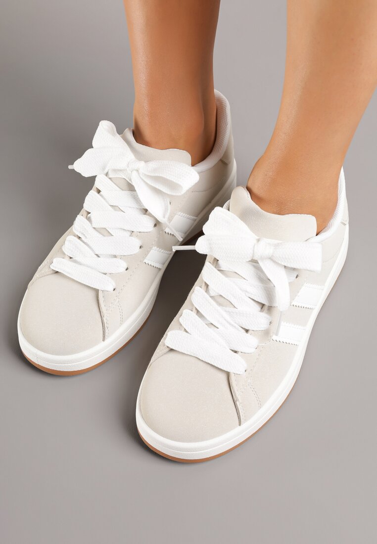 Beżowe Sneakersy z Dwoma Paskami Galtewi