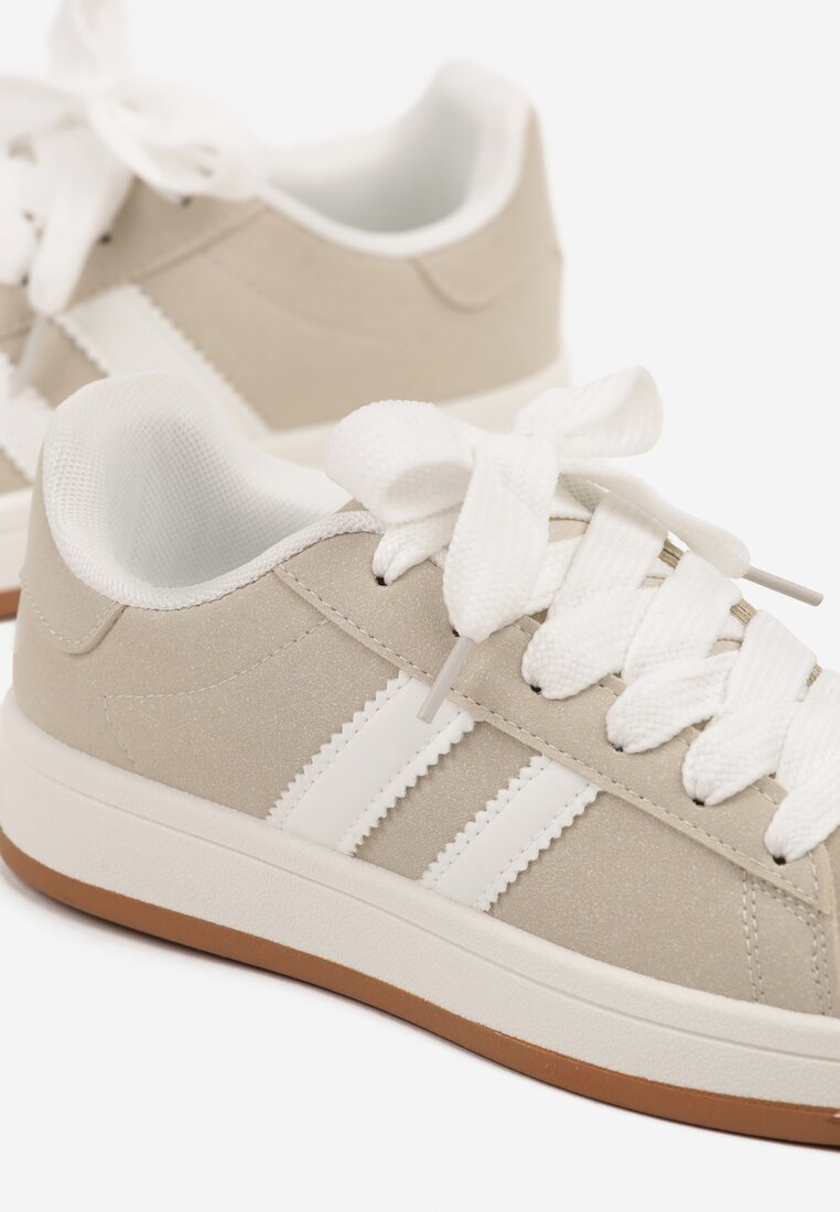 Beżowe Sneakersy z Dwoma Paskami Galtewi