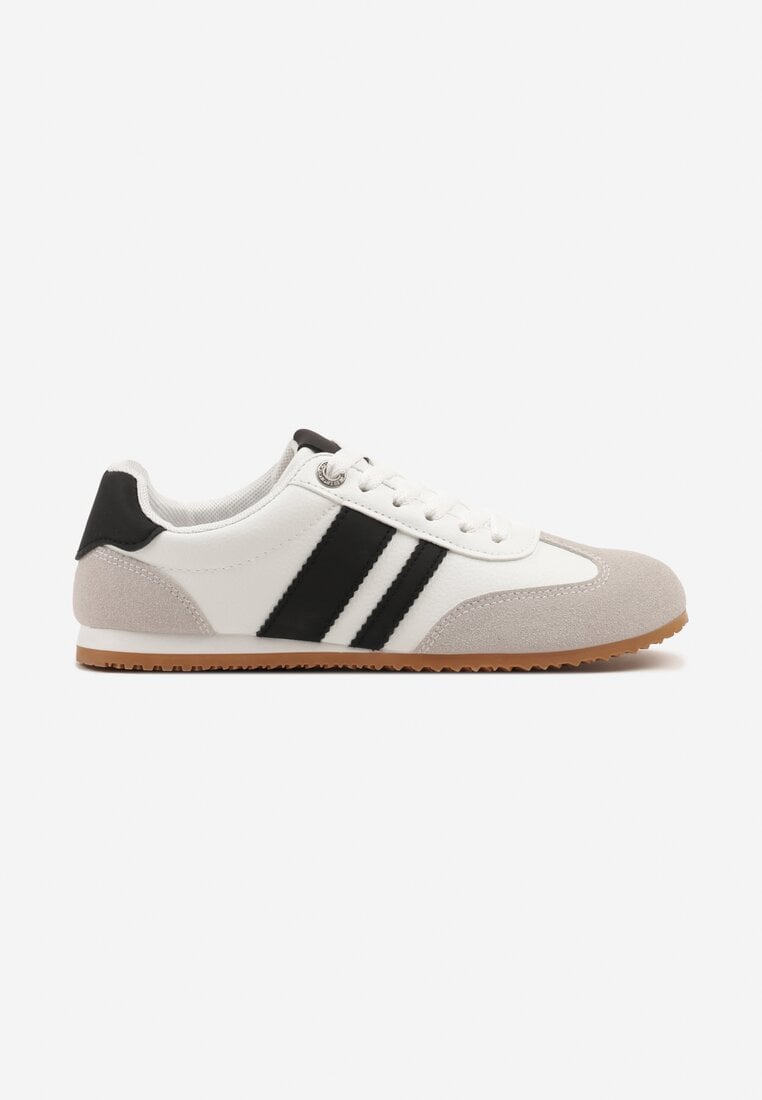 Białe Sneakersy Ozdobione Paskami Amoissea