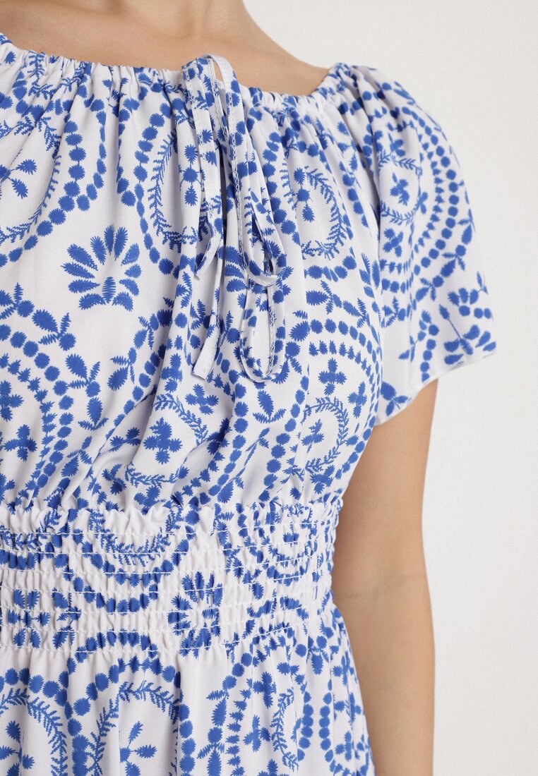 Rochie Albastră cu alb