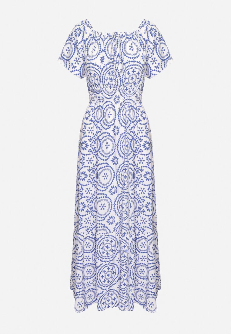 Rochie Albastră cu alb