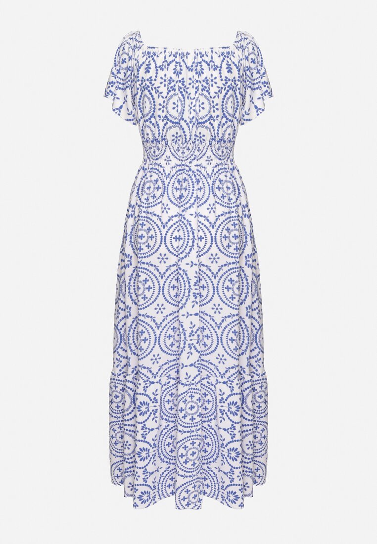 Rochie Albastră cu alb