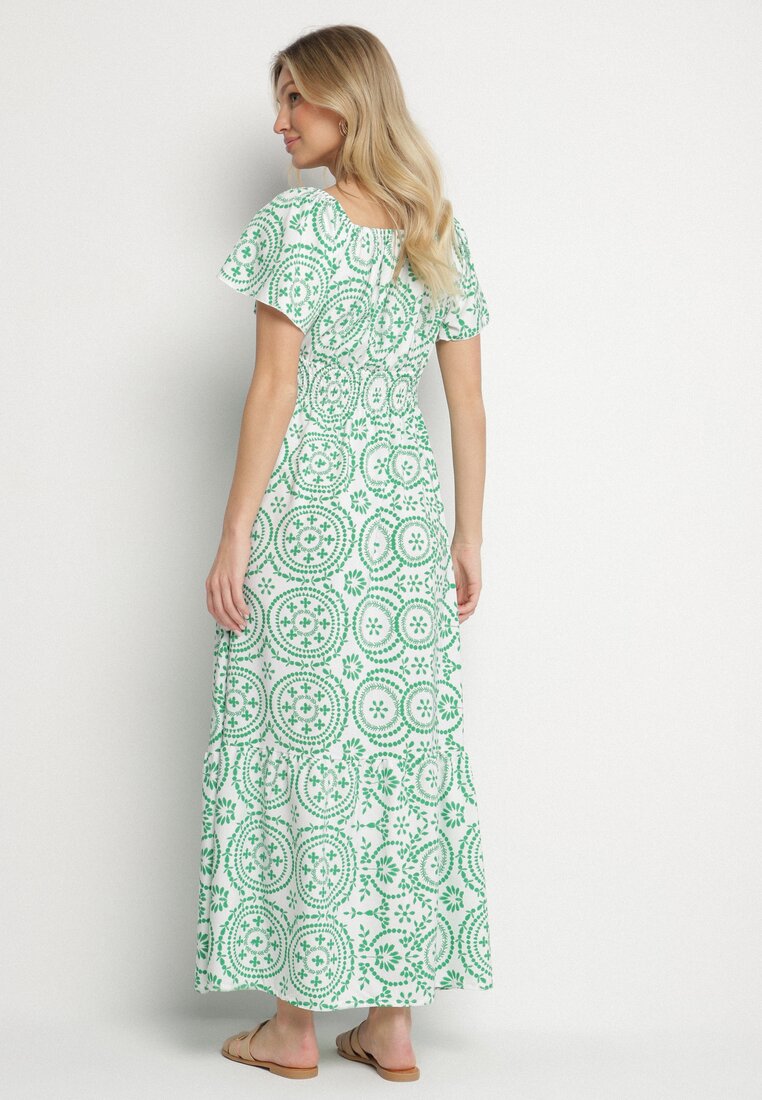 Rochie Verde cu alb