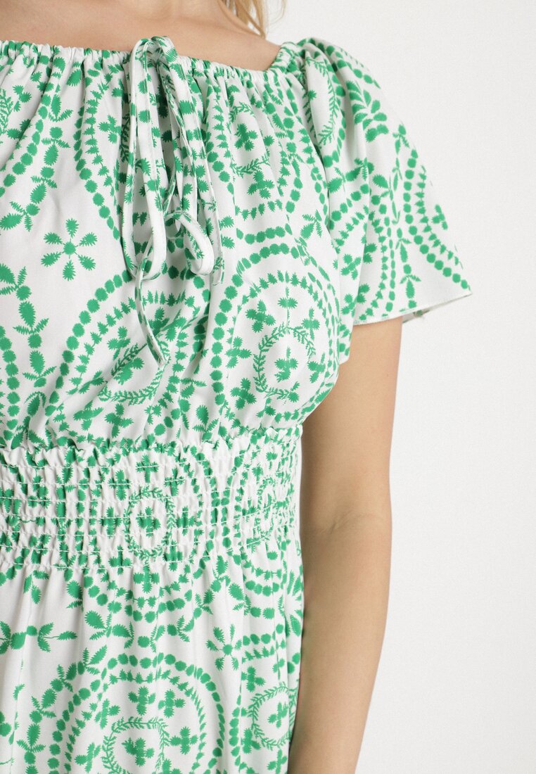 Rochie Verde cu alb