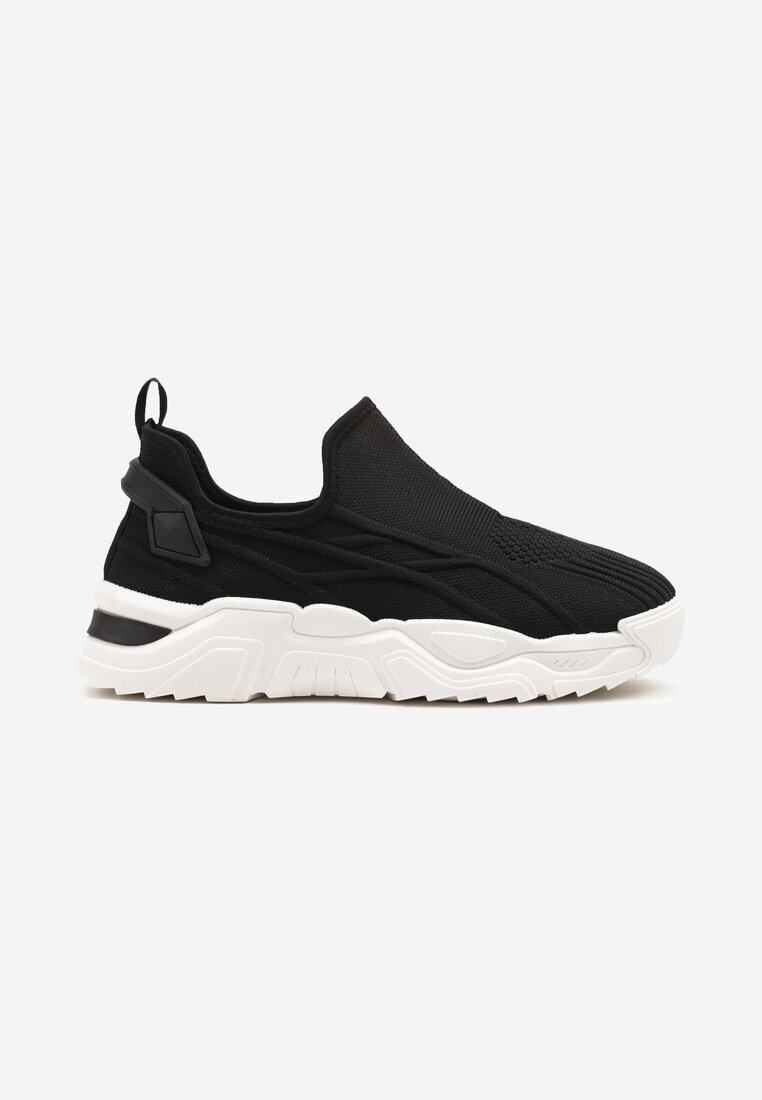 Czarne Wsuwane Buty Sportowe Sneakersy z Siateczki z Tłoczeniami Nusellia
