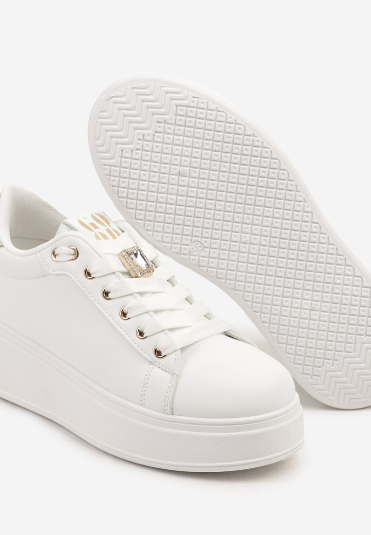 Sneakers Alb cu auriu