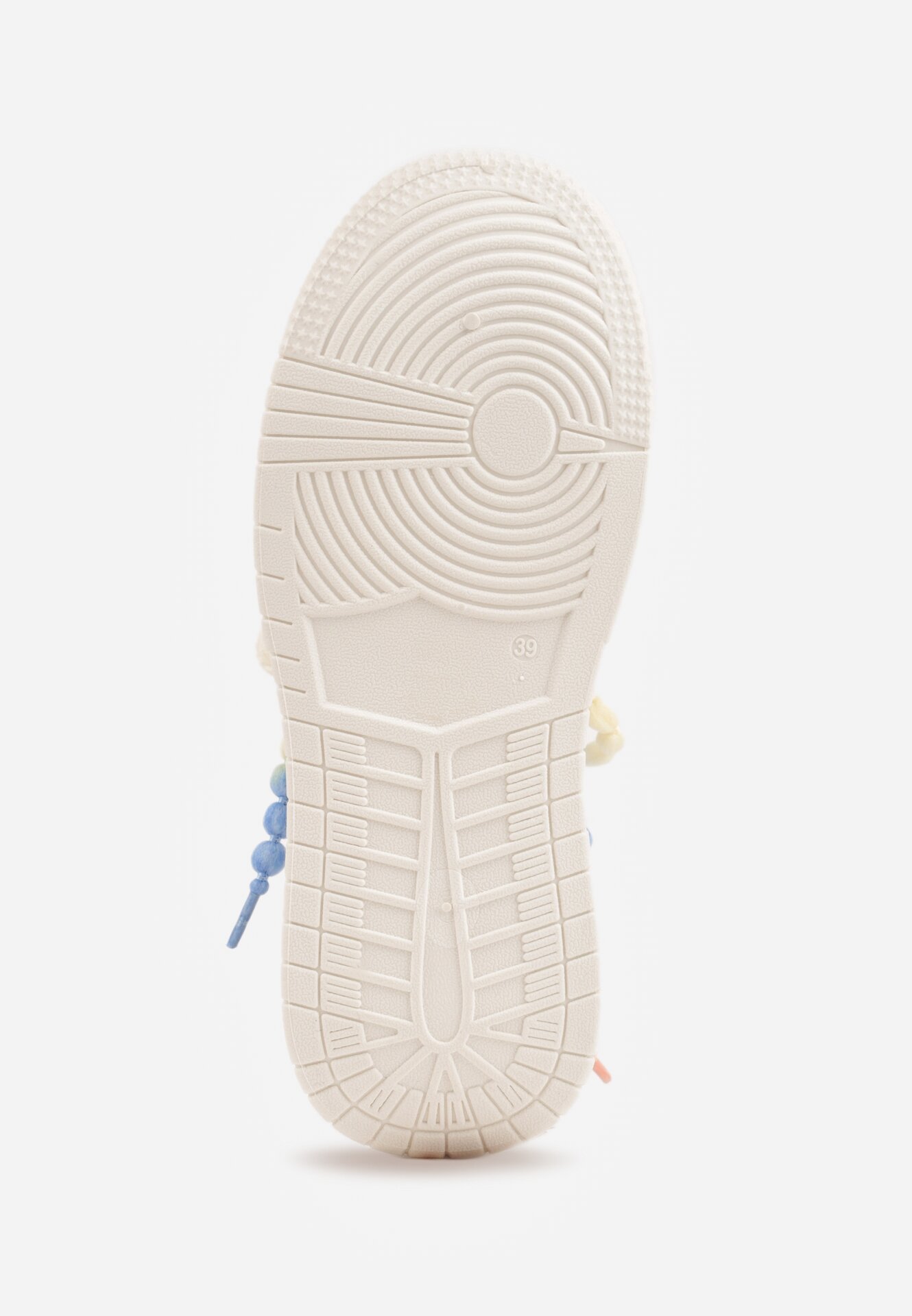 Beżowe Sneakersy na Grubej Podeszwie Ozdobione Koralikami Amomera