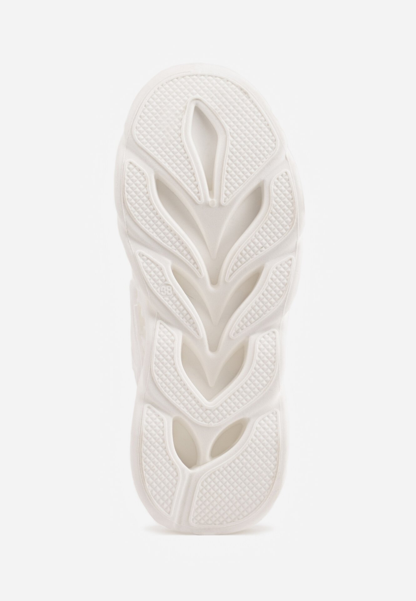 Białe Siateczkowe Buty Sportowe Sneakersy na Grubej Tłoczonej Podeszwie Telarienna