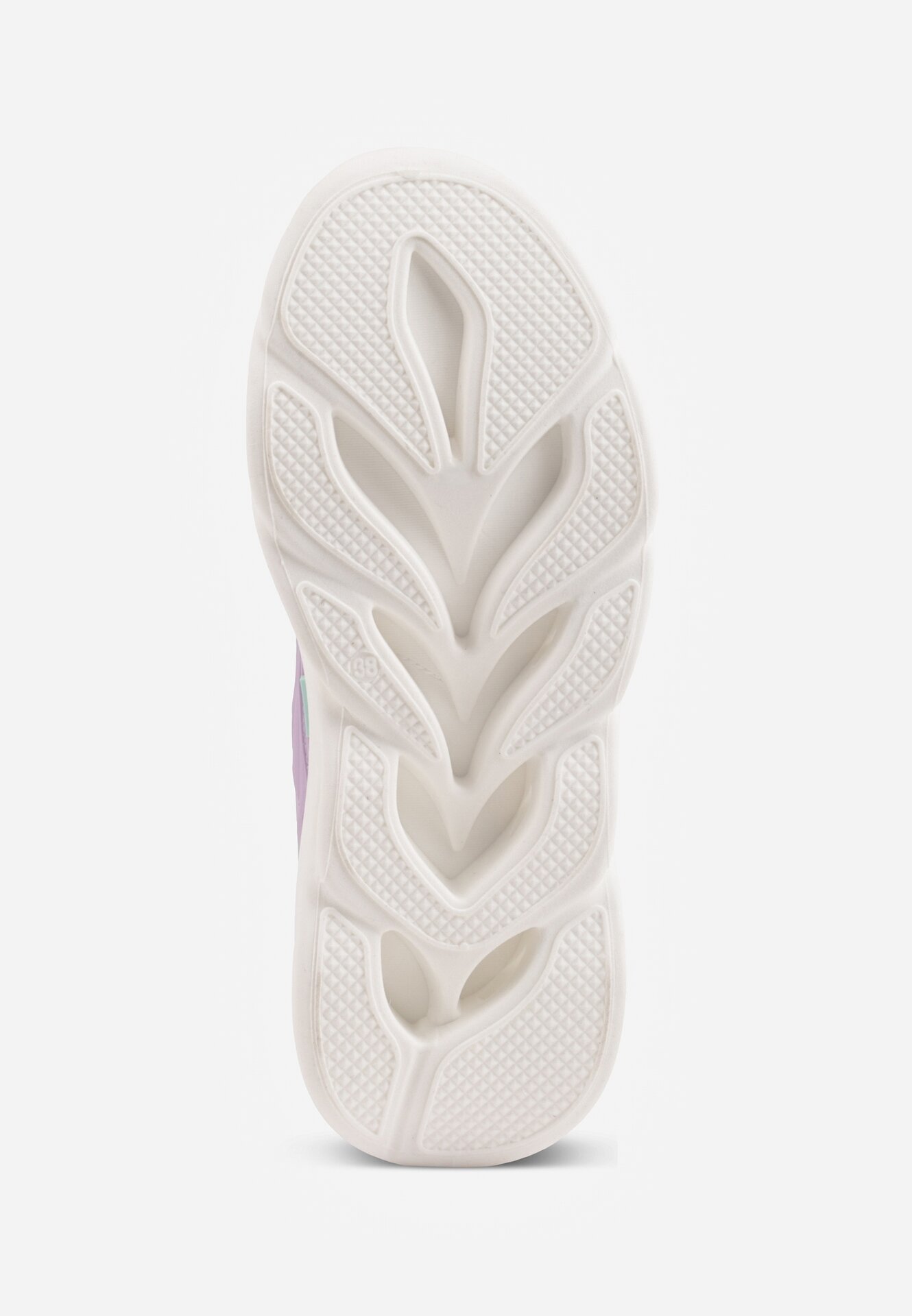 Biało-Fioletowe Siateczkowe Buty Sportowe Sneakersy na Grubej Tłoczonej Podeszwie Telarienna