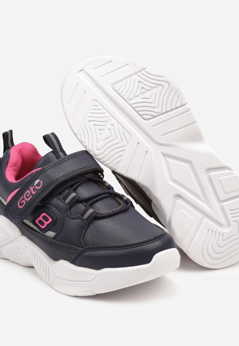 Niebiesko-Różowe Buty Sportowe Sneakersy na Piankowej Podeszwie z Zapięciem na Rzep Morloti