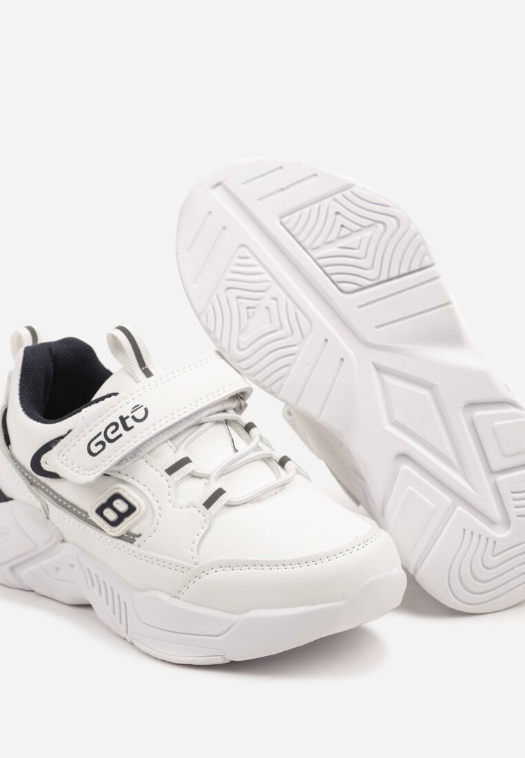Białe Buty Sportowe Sneakersy na Piankowej Podeszwie z Zapięciem na Rzep Morloti