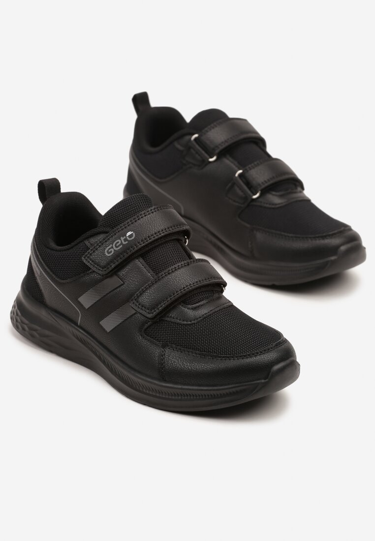 Czarne Buty Sportowe Sneakersy Zapinane na Rzep Telorea