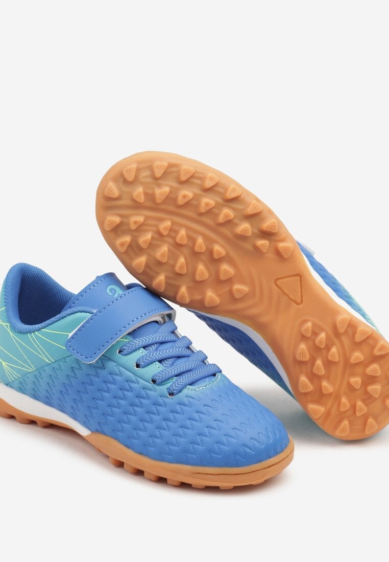 Niebieskie Buty Sportowe z Zapięciem na Rzep i Pikowaniem Liasinna