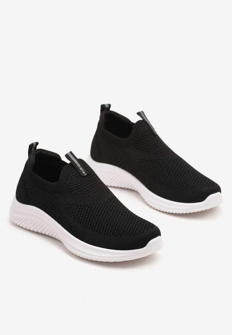 Czarne Wsuwane Buty Sportowe Sneakersy z Siateczki na Piankowej Podeszwie Eldriva