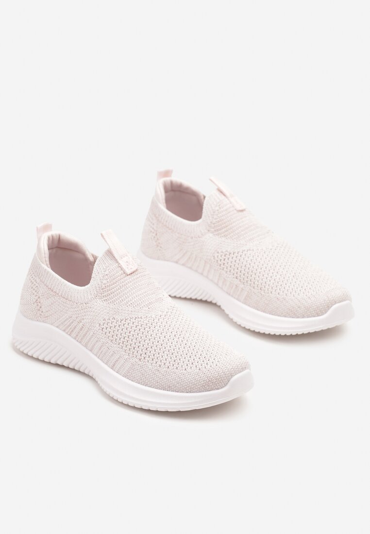 Różowe Wsuwane Buty Sportowe Sneakersy z Siateczki na Piankowej Podeszwie Eldriva