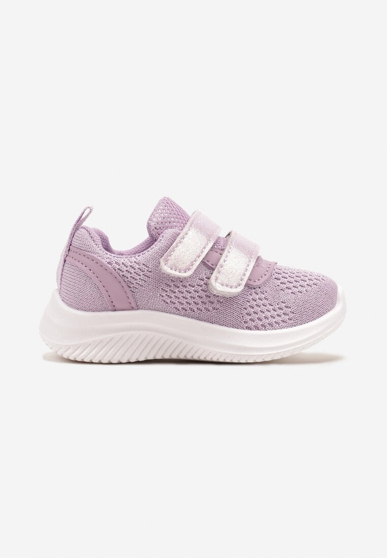 Fioletowe Buty Sportowe Sneakersy z Siateczki Zapinane na Rzepy Karival