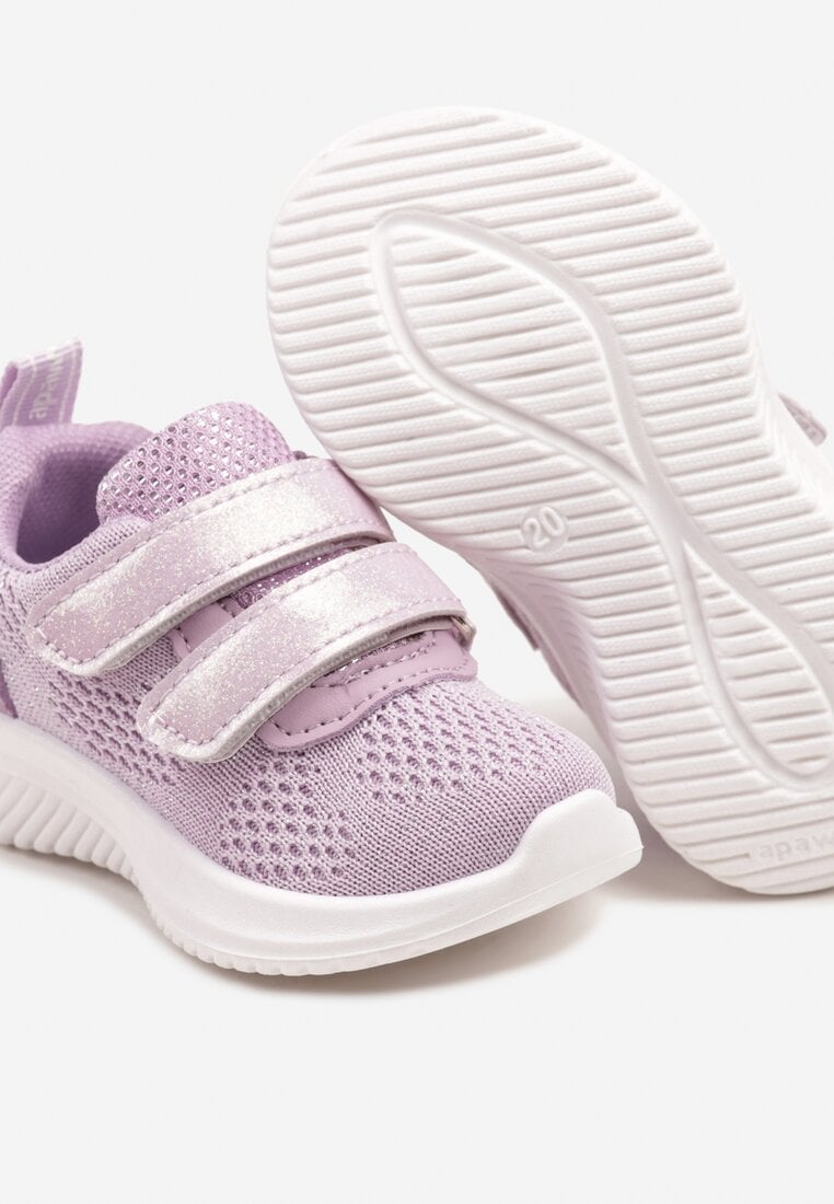 Fioletowe Buty Sportowe Sneakersy z Siateczki Zapinane na Rzepy Karival
