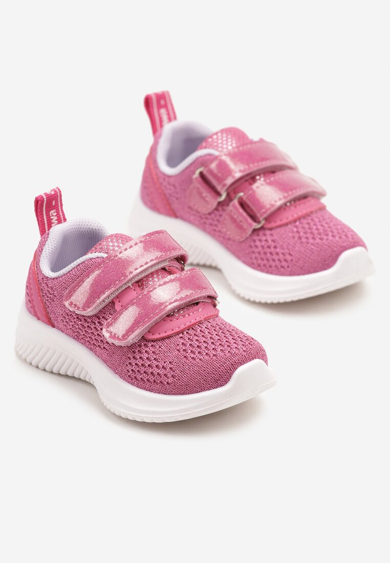 Fuksjowe Buty Sportowe Sneakersy z Siateczki Zapinane na Rzepy Karival