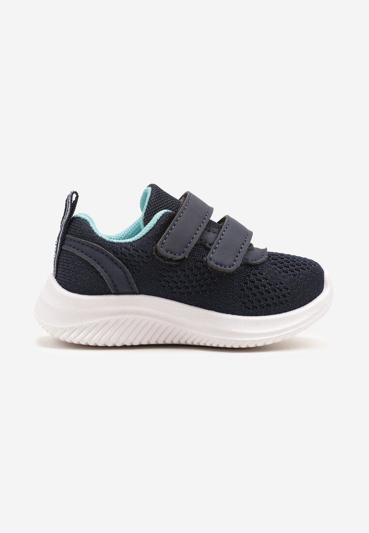 Granatowo-Niebieskie Buty Sportowe Sneakersy z Siateczki Zapinane na Rzepy Karival