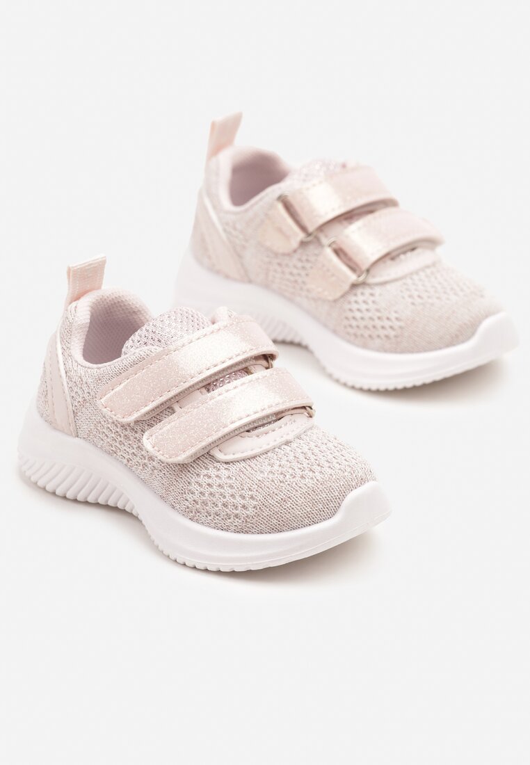 Różowe Buty Sportowe Sneakersy z Siateczki Zapinane na Rzepy Karival