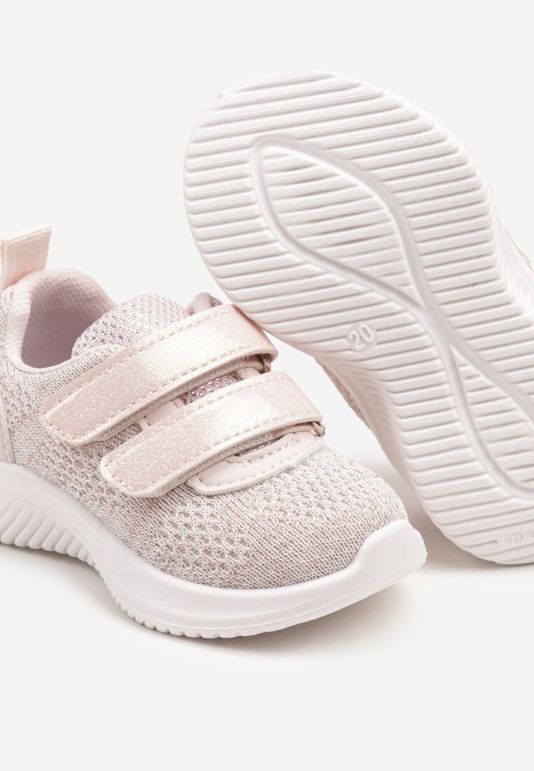 Różowe Buty Sportowe Sneakersy z Siateczki Zapinane na Rzepy Karival