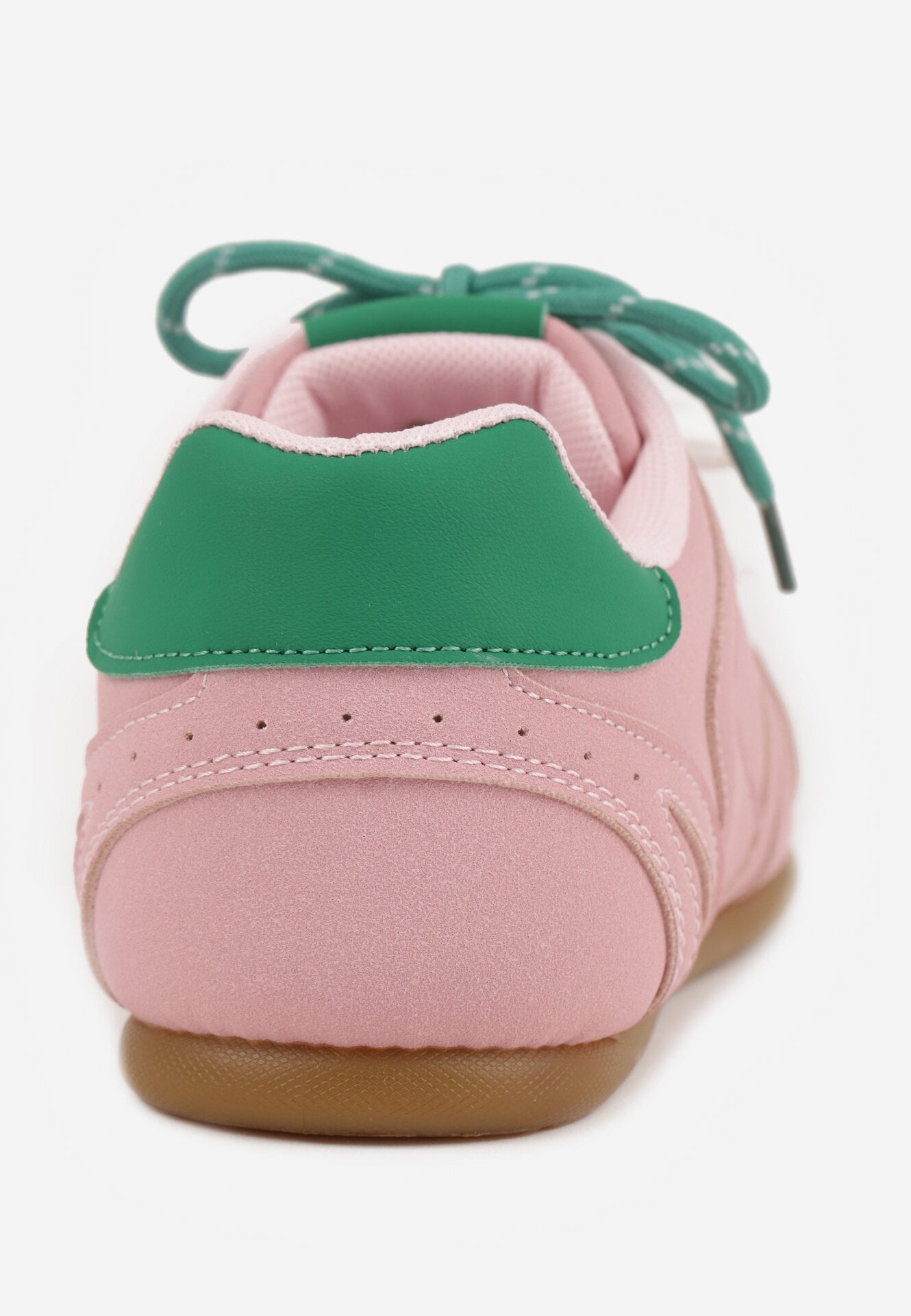 Różowe Sneakersy z Podwójnymi Sznurowadłami i Przeszyciami Teleritia