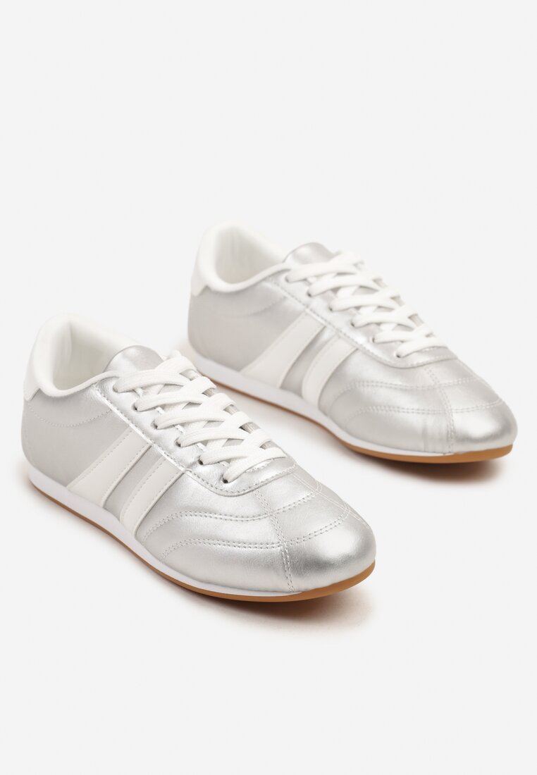 Sneakers Argintiu cu alb