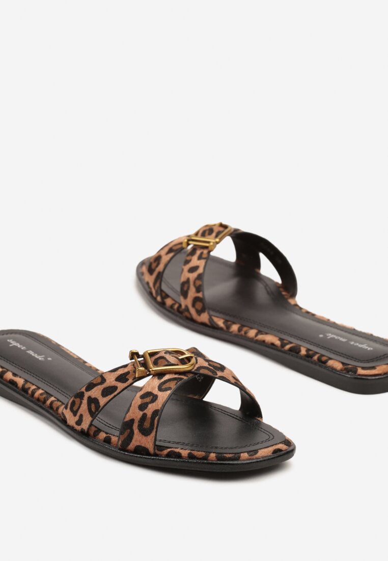Papuci Imprimeu leopard