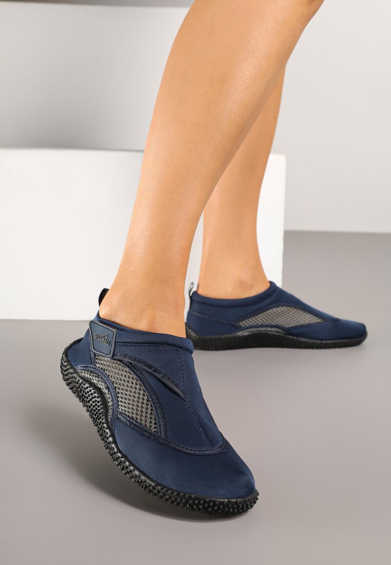 Granatowe Buty Sportowe do Wody z Zapięciem na Rzep  Ellienna