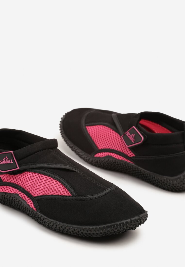 Czarno-Fuksjowe Buty Sportowe do Wody z Zapięciem na Rzep  Ellienna