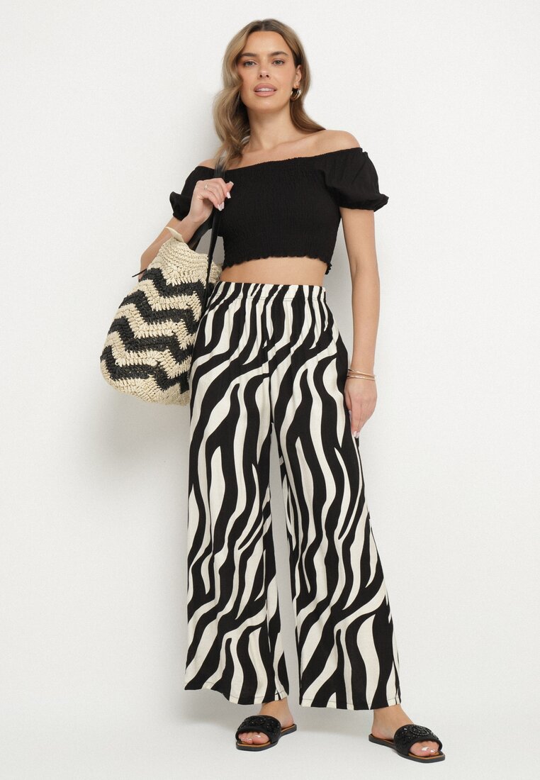 Pantaloni Negru cu alb