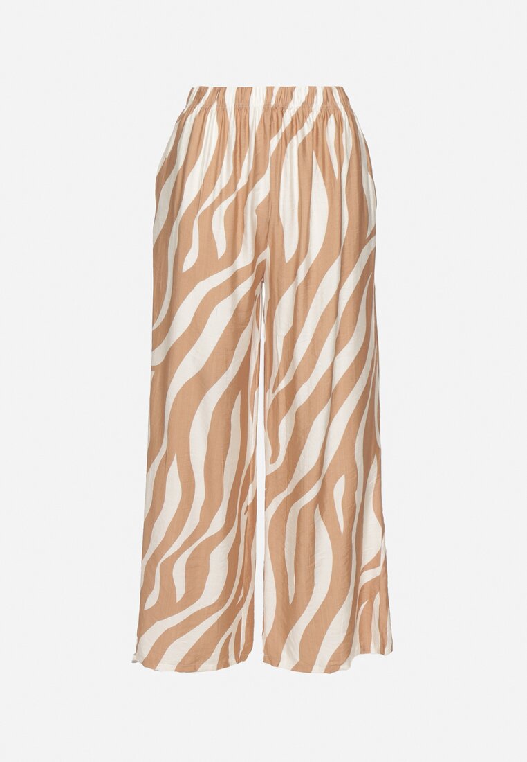 Pantaloni Bej cu alb