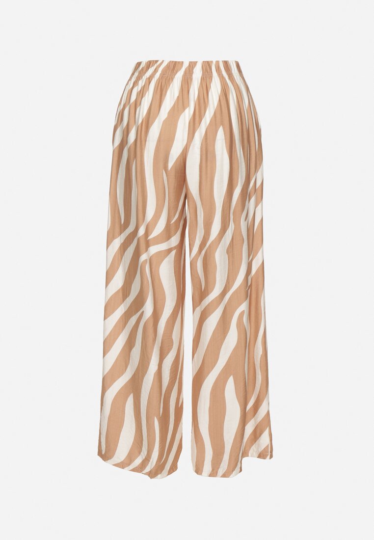 Pantaloni Bej cu alb