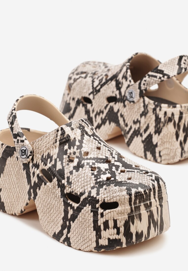 Papuci Print piele de șarpe